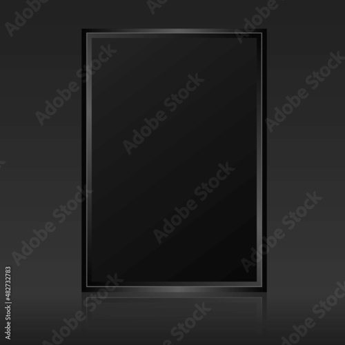 black plaque on black background