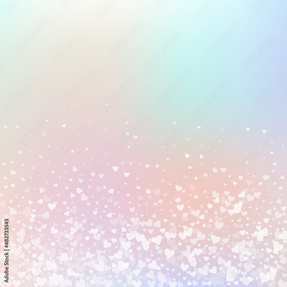 White heart love confettis. Valentine's day gradie White heart love confettis. Valentine's day gradie