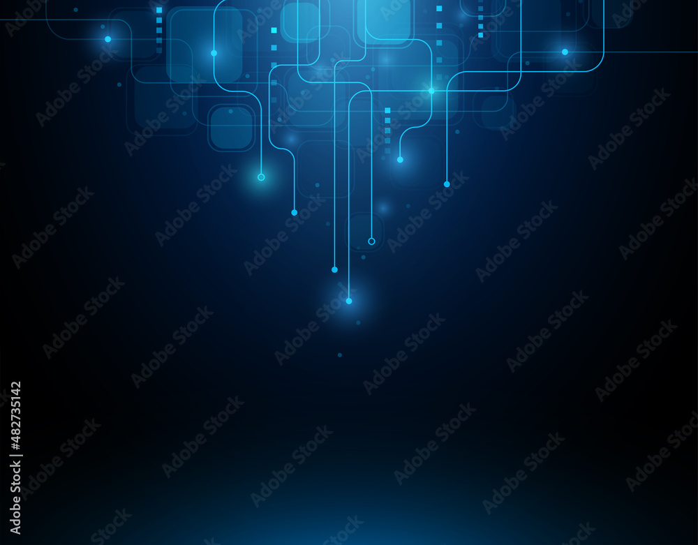 Obraz premium Technology graphic design background. Vector illustration. Vector Abstract technology circuit lines. Technology vector background.Eps10 vector illustration.
