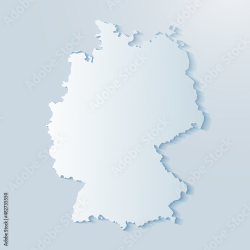Germany Map 3D on gray background