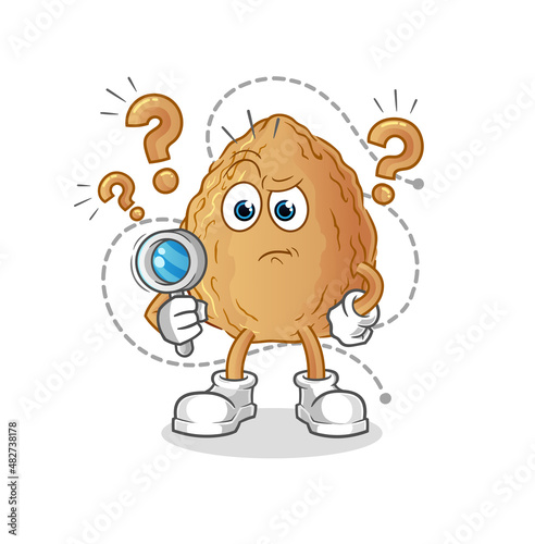 almond searching illustration. character vector