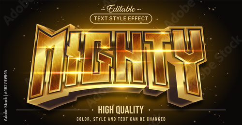 Editable text style effect - Golden Mighty text style theme.