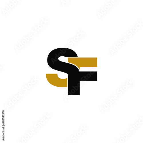 Letter SF simple logo design vector