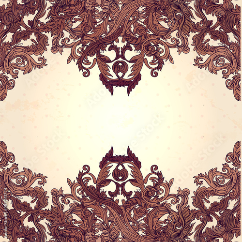 Seamless vintage background brown baroque pattern