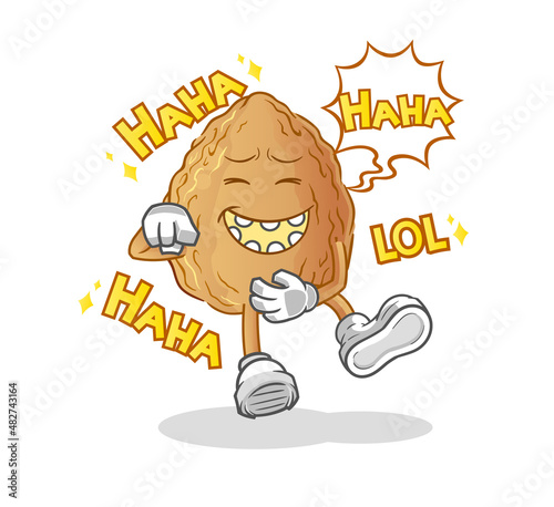 almond Laugh Out Loud character. cartoon mascot vector