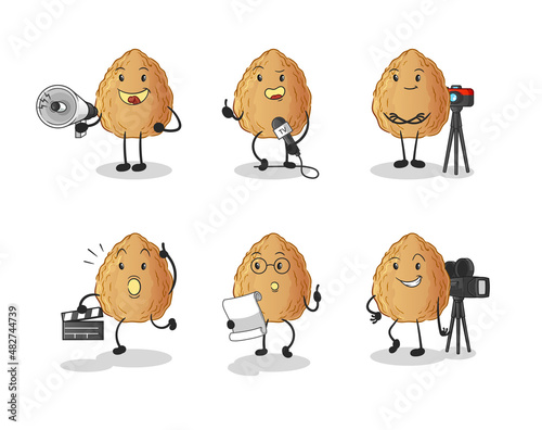 almond entertainment group character. cartoon mascot vector