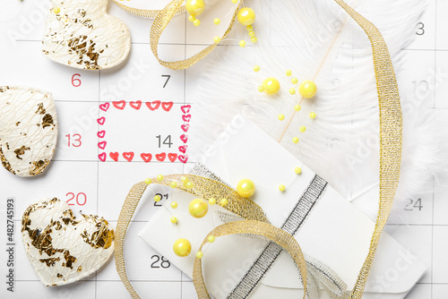 Calendar with marked date o...