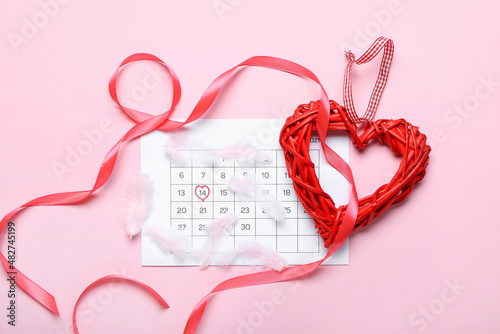 Calendar with marked date o...