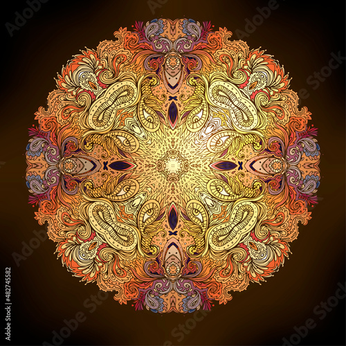 Mandala. Beautiful vintage round pattern in vector.