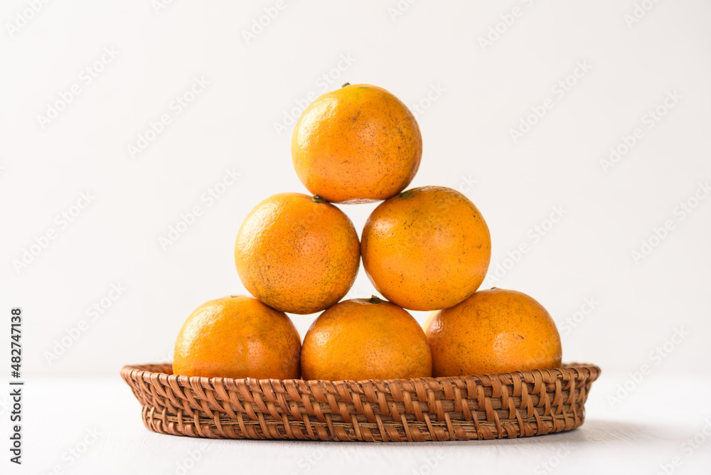 Fresh fruit oranges from local market on white background Fresh fruit oranges from local market on white background