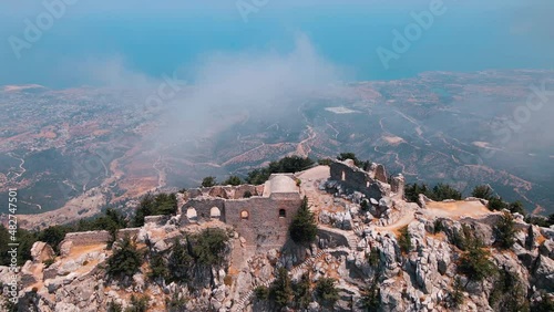 Aerial view of Buffavento Castle in North Cyprus photo