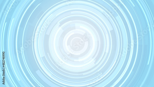 Abstract circle white blue future technology background.