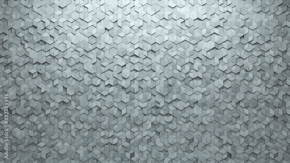 Diamond Shaped, Concrete Wall background with tiles. Polished, tile Wallpaper with Futuristic, 3D blocks. 3D Render Diamond Shaped, Concrete Wall background with tiles. Polished, tile Wallpaper with Futuristic, 3D blocks. 3D Render