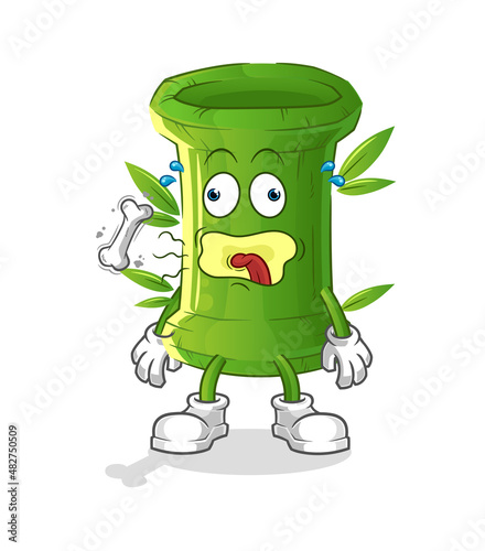 bamboo burp mascot. cartoon vector