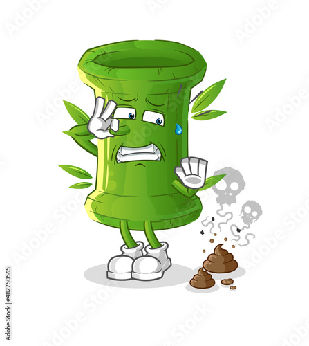 bamboo with stinky waste illustration. character vector