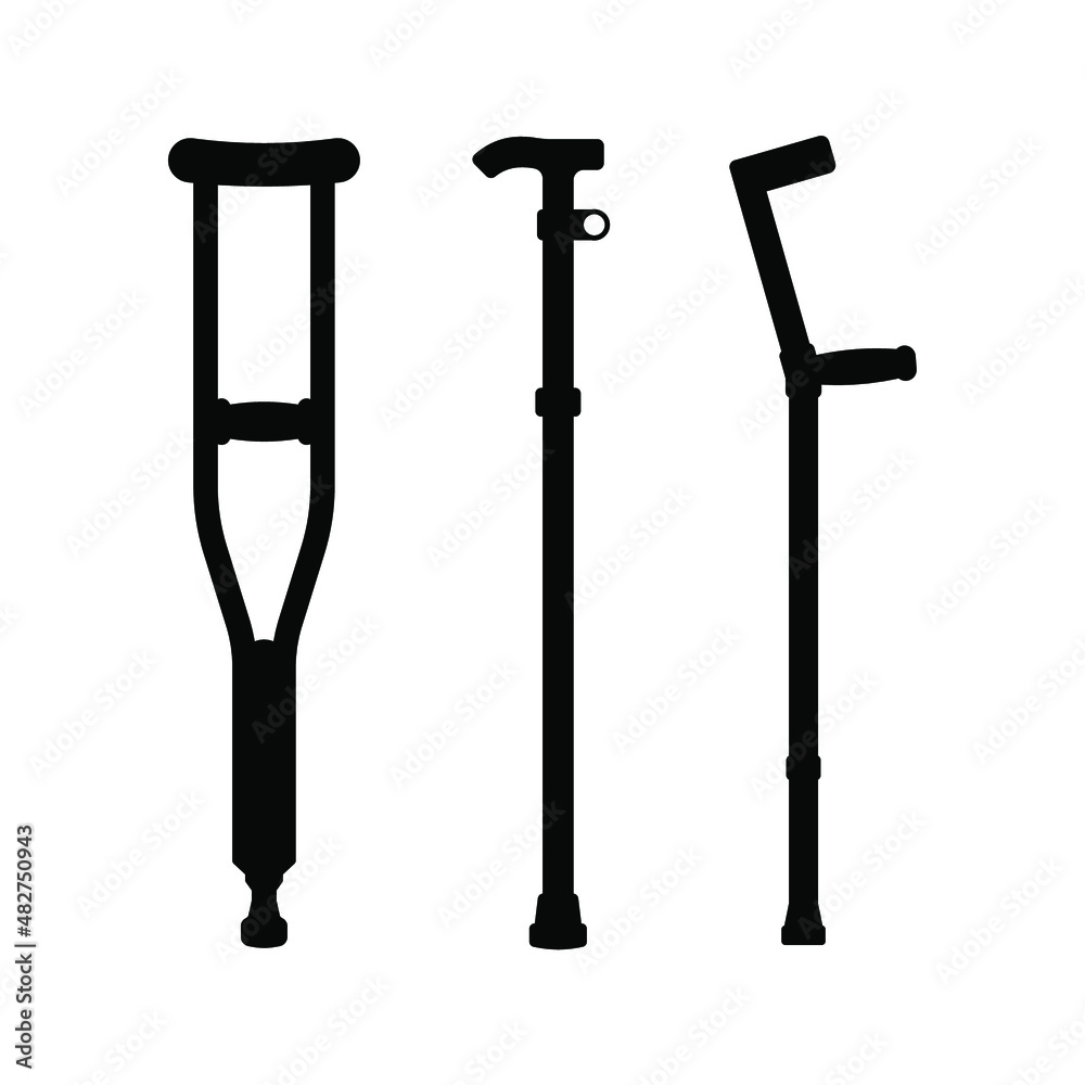 Crutches Icon. Crutches Equipment sign. vector illustration Crutches Icon. Crutches Equipment sign. vector illustration