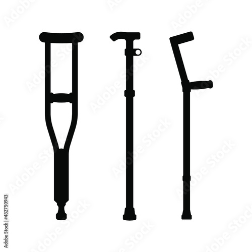 Crutches Icon. Crutches Equipment sign. vector illustration