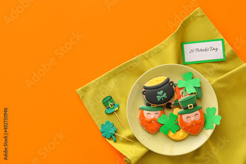 Plate with tasty gingerbrea...