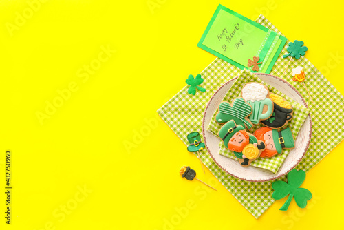 Plate with tasty gingerbrea...