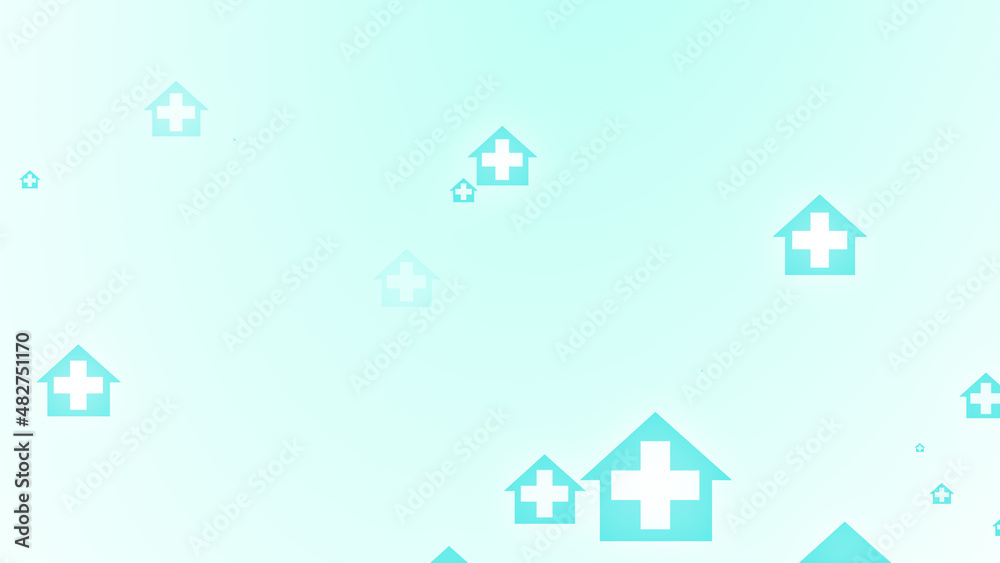 Medical health blue green cross on home pattern background. Abstract banners with prevent virus infection and healthcare stay home concept. Medical health blue green cross on home pattern background. Abstract banners with prevent virus infection and healthcare stay home concept.