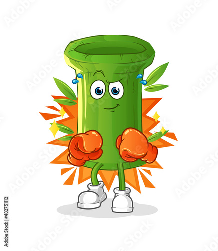 bamboo boxer character. cartoon mascot vector