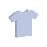 Blank T-shirt 3d icon isolated. Vector illustration