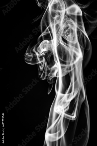 Fototapeta Naklejka Na Ścianę i Meble -  Real closeup black and white smoke vapor texture
