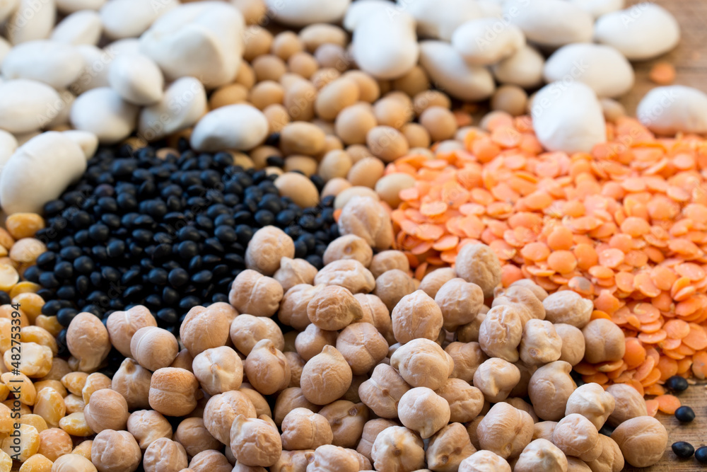 selection of legumes many spacies selective focus