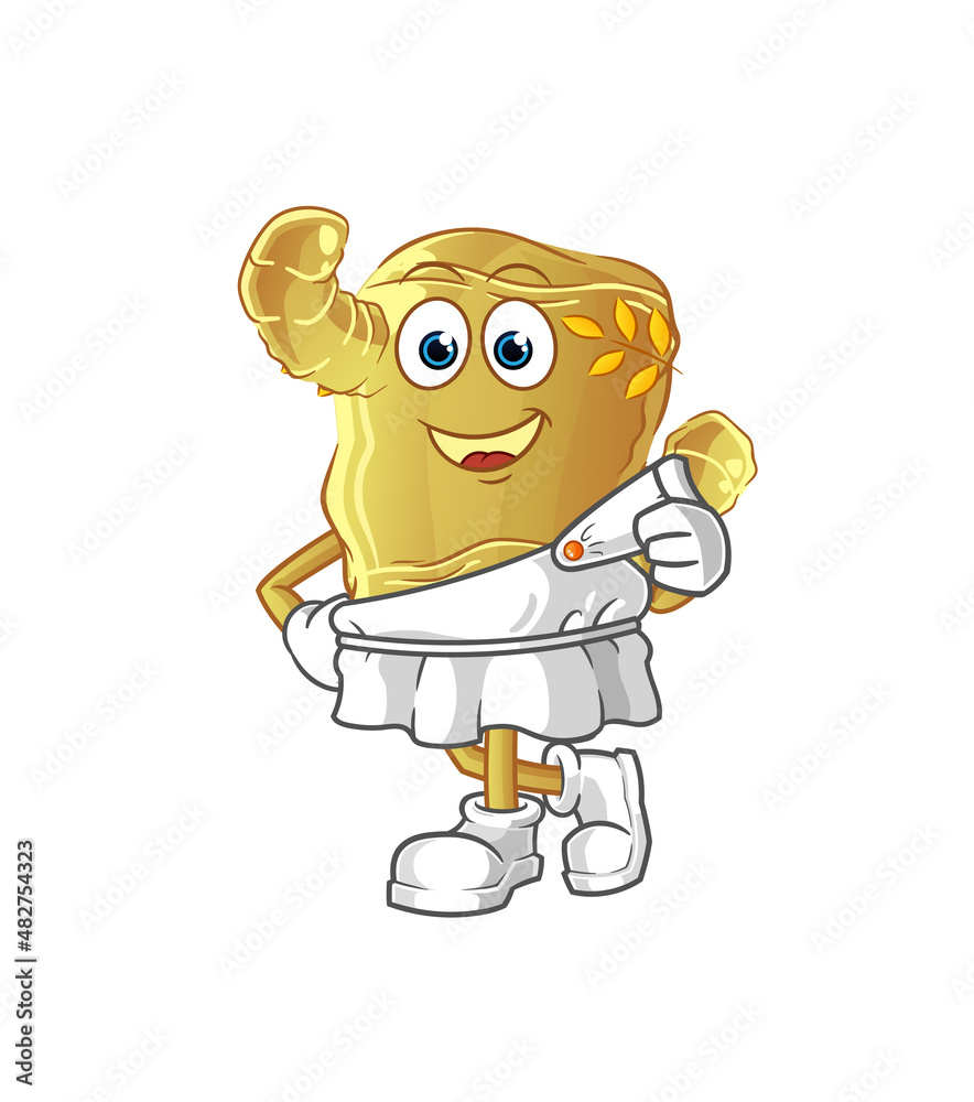 Ginger with greek clothing. cartoon mascot vector