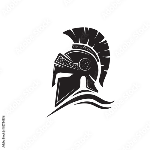 spartan helmet logo vector