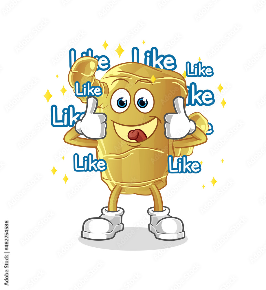 Ginger give lots of likes. cartoon vector Ginger give lots of likes. cartoon vector