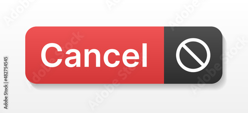 Cancel web button. Ban icon vector illustration.
