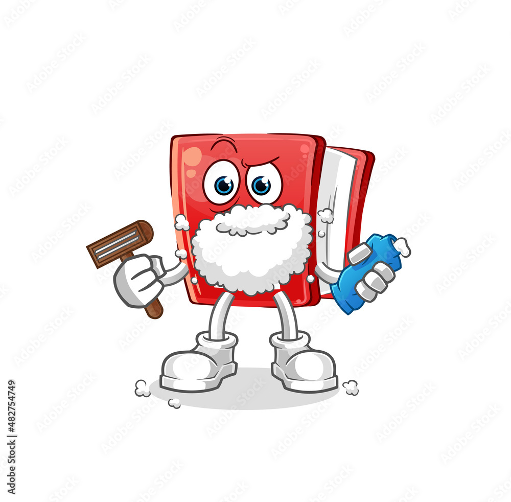 book shave facial hair vector. cartoon character book shave facial hair vector. cartoon character