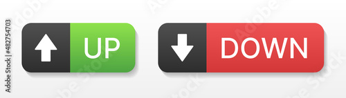 Up and down web button design.