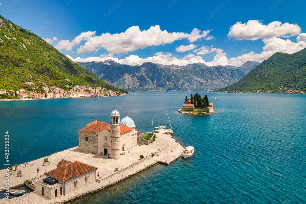 Saint George Island and Church of Our Lady of the Rocks in Perast, Montenegro