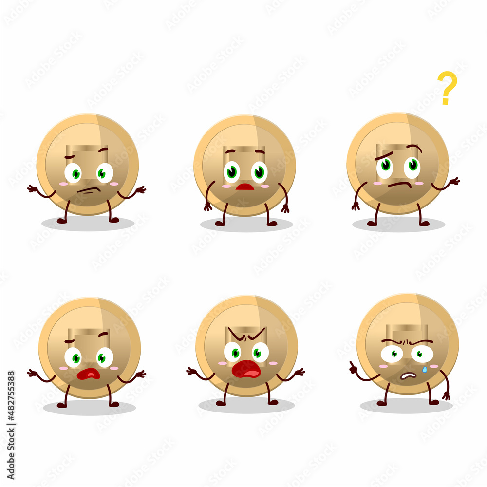 Cartoon character of chinese coin with what expression Cartoon character of chinese coin with what expression