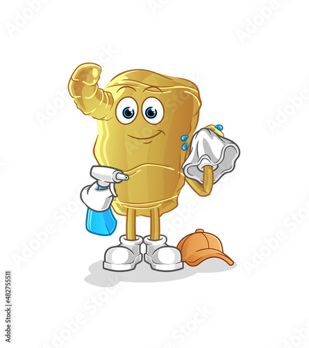 Ginger cleaner vector. cartoon character