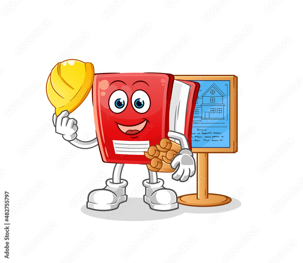 book Architect illustration. character vector book Architect illustration. character vector