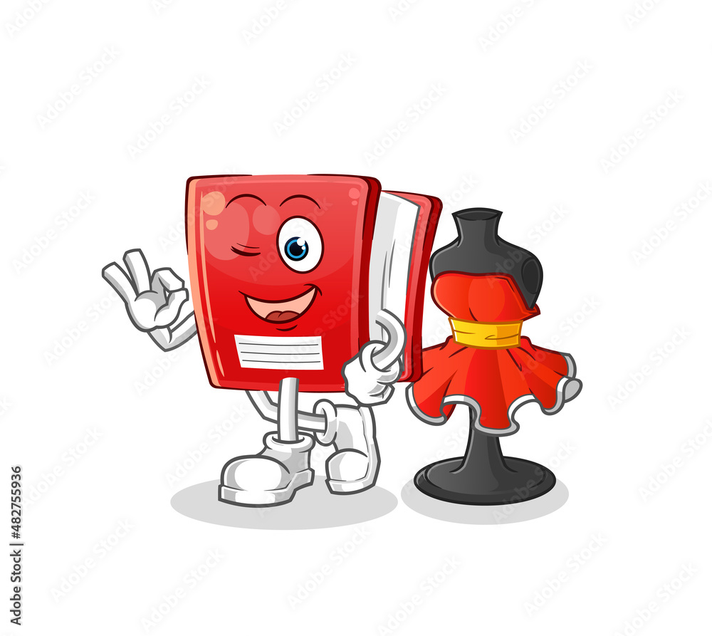 book fashion designer vector. cartoon character book fashion designer vector. cartoon character