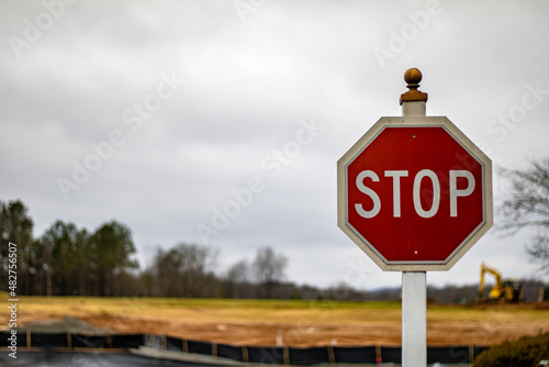 stop sign of sky blurry backround 
