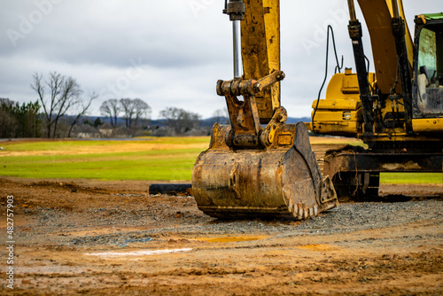 excavator at work site