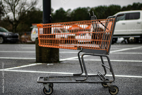 shopping carts in a row