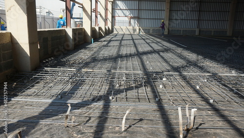 Steel grating, foundation before pouring cement.