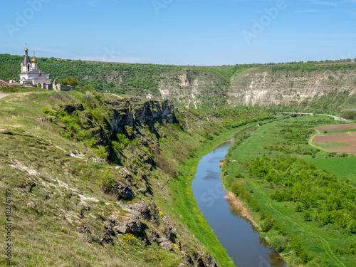 Monastery's cave located in the caves in the rock photo