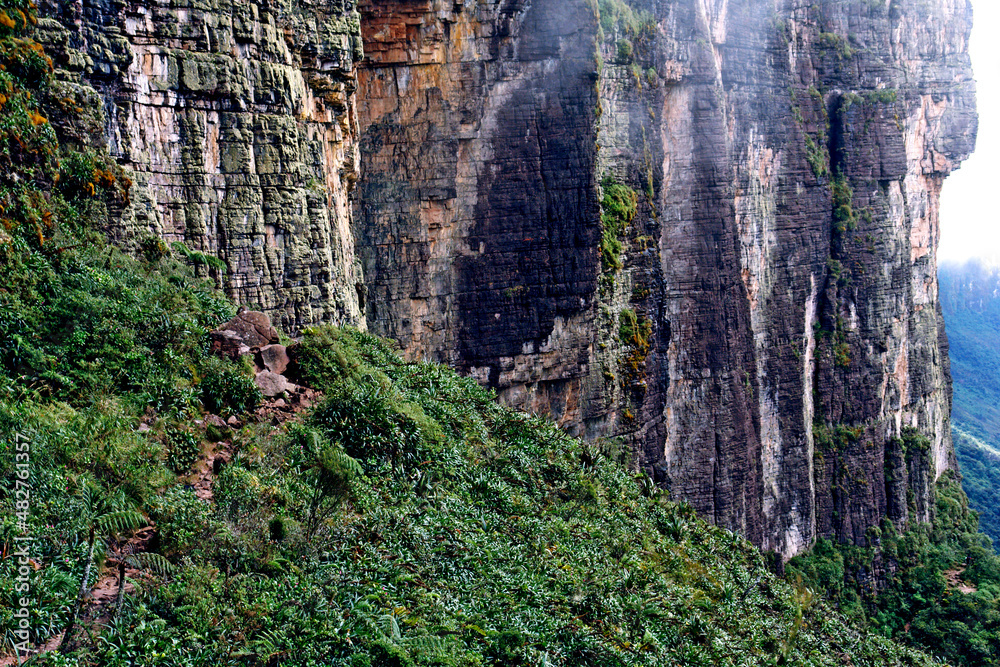 Trilha no Parque Nacional do Monte Roraima. Roraima. Trilha no Parque Nacional do Monte Roraima. Roraima.