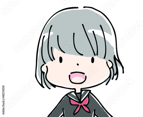 セーラー服姿の笑顔の女子学生