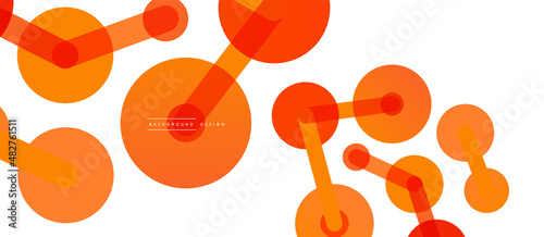 Abstract background. Round dots connected by lines. Trendy techno business template for wallpaper, banner, background or landing