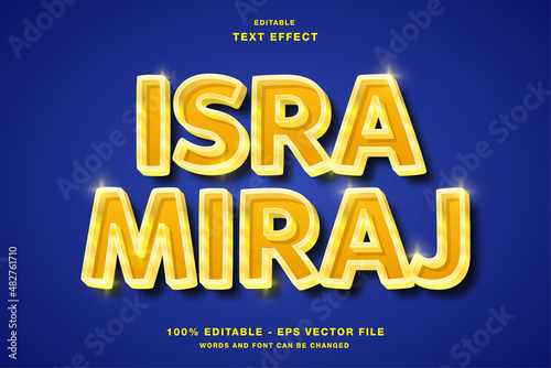 Isra Miraj Gold 3D Editable Text Effect