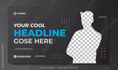 Corporate YouTube video thumbnail web banner template.	 