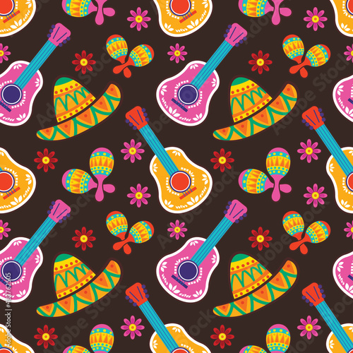 cinco de mayo festival vector seamless pattern